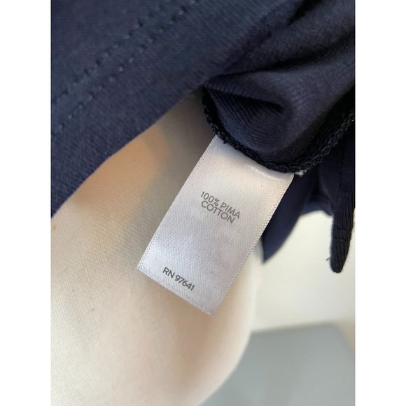 J. Jill women's XS navy pima 3/4-sleeve v-neck top casual stretch‎ blouse - Picture 4 of 6